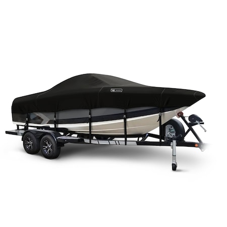 Eevelle Boat Cover SKI BOAT Tournament Inboard 19ft 6in L 86in W Black SFTURSK1986-BLK